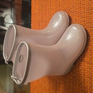 CARTER'S BRAND GIRL'S SPARKLING WHITE RUBBER "RAIN BOOTS" SIZE 7